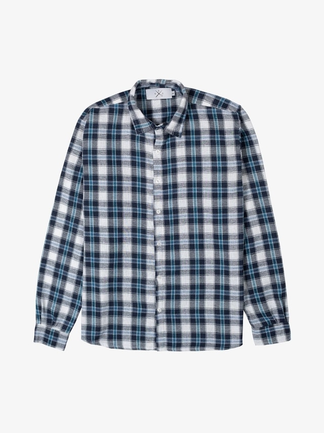 Camisa Xadrez Azul e Branca